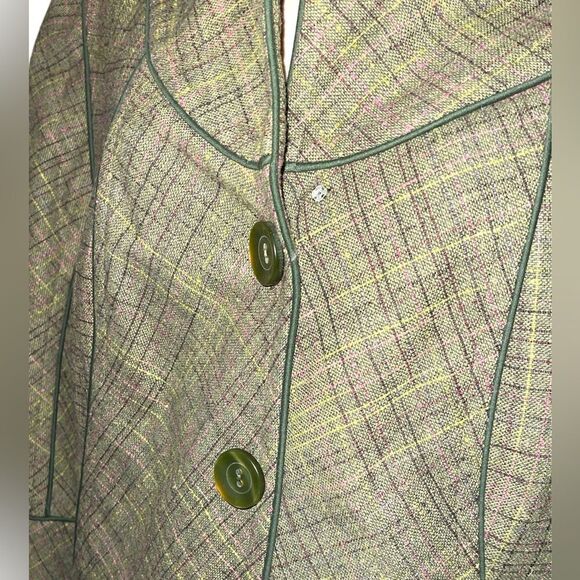 NINE & COMPANY 16 jacket, blazer suit Green with belt - Picture 2 of 6